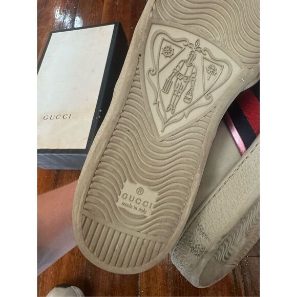 Gucci leather ace flame sneakers size 8 Euro 42 Us 8.5/9 - Picture 8 of 10
